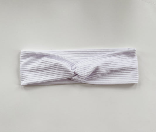 White Ribbed Mama Headwrap